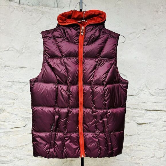 Eddie Bauer Puffer Vest EB550 LT Hooded Full Zip Quilted Goose Down Jacket Tall - Picture 1 of 7